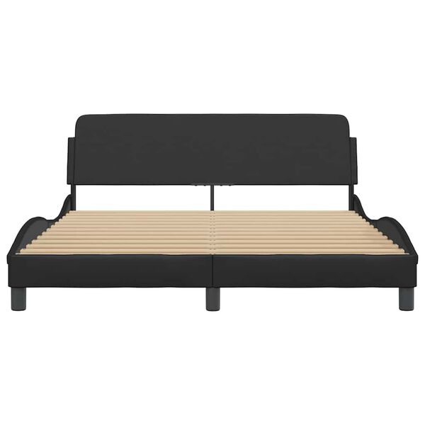 vidaXL Estructura de cama Dover cuero sint&eacute;tico negro 160x200 cm
