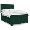vidaXL Cama box spring con colch&oacute;n terciopelo verde oscuro 160x200 cm