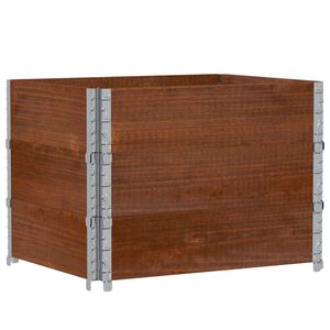 vidaXL Collares de palets 3 uds madera maciza de pino marr&oacute;n 80x60 cm