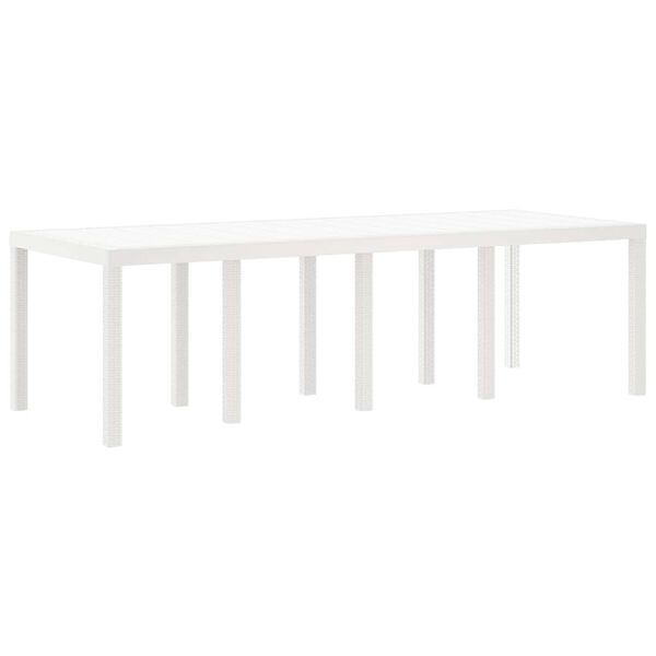 vidaXL Conjunto de Comedor de Jardín 11 pcs Blanco Ratan Polt
