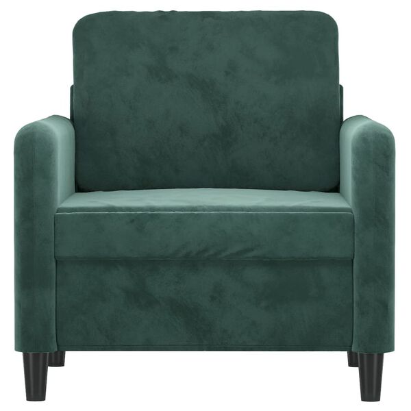 vidaXL Sillón de terciopelo verde oscuro 60 cm