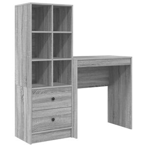 vidaXL Escritorio Gris Sonoma 115,5 x 40 x 127 cm 2 uds.