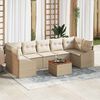 vidaXL Conjunto de sof&aacute; de jard&iacute;n 8 pcs Beige y blanco