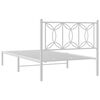 vidaXL Estructura cama sin colch&oacute;n con cabecero metal blanco 107x203cm
