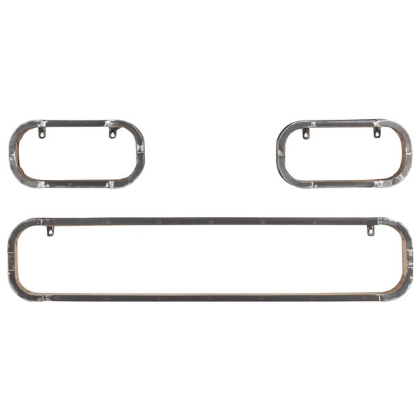 vidaXL Juego de estantes de pared 3 piezas madera maciza de mango