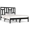 vidaXL Estructura de cama madera maciza negra 120x190 cm