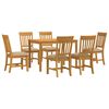 vidaXL Conjunto de comedor 7 uds. Beige Madera de Roble S&oacute;lido