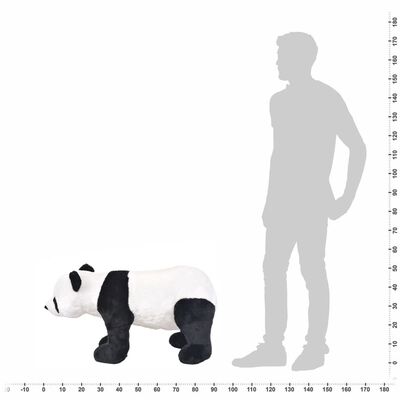 vidaXL Panda de peluche de pie negro y blanco XXL
