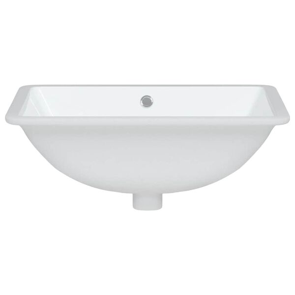 vidaXL Lavabo de ba&ntilde;o rectangular cer&aacute;mica blanco 52x38,5x19,5 cm