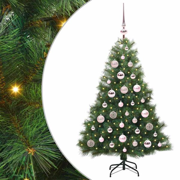 vidaXL Árbol de Navidad artificial con 150 LED Verde 120 cm PE y PVC