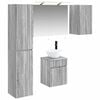 vidaXL Juego de Muebles de Ba&ntilde;o 5 uds. Sonoma gris