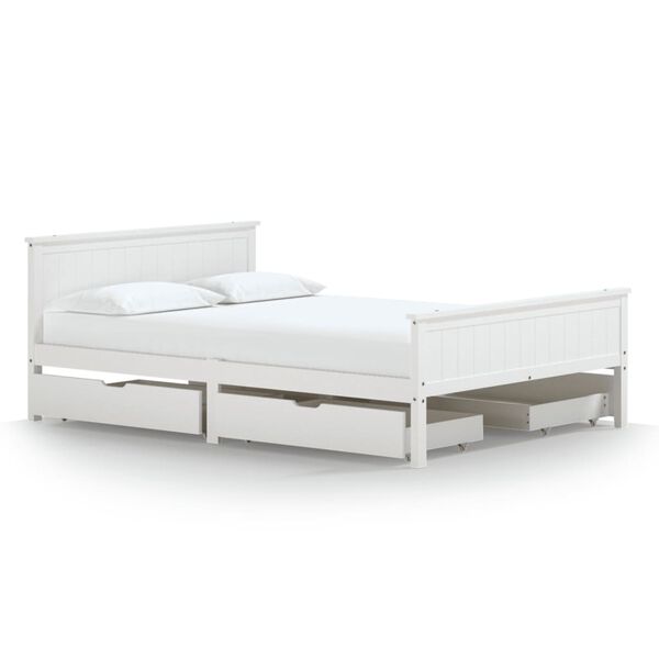 vidaXL Estructura de cama sin colchón madera de pino blanco 160x200 cm