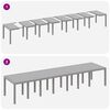 vidaXL Conjunto de comedor de jard&iacute;n con cojines 15 pcs Gris Claro PP