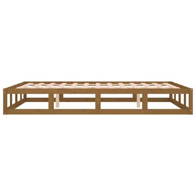vidaXL Estructura de cama de madera maciza marrón miel 160x200 cm