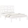 vidaXL Estructura de cama de madera maciza blanca 135x190 cm