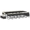vidaXL Set de muebles jard&iacute;n 17 pzas con cojines rat&aacute;n sint&eacute;tico negro