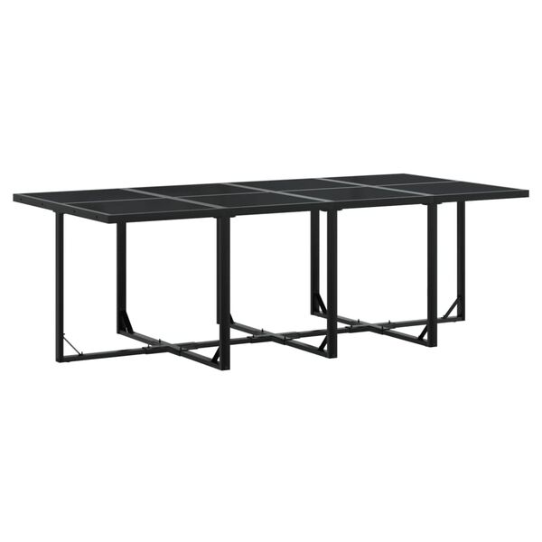 vidaXL Set de comedor de jard&iacute;n 9 pzas y cojines rat&aacute;n sint&eacute;tico negro
