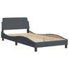 vidaXL Estructura de cama sin colch&oacute;n Hanko terciopelo gris oscuro 100x200cm