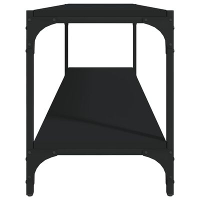 vidaXL Mueble para TV madera contrachapada y acero negro 100x33x41 cm