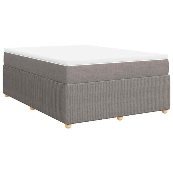 vidaXL Cama box spring con colch&oacute;n tela gris taupe 160x200 cm
