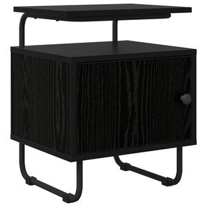 vidaXL Mesa de noche Roble Negro Madera de ingenier&iacute;a