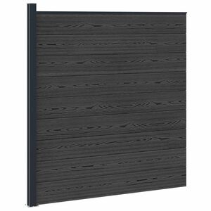 vidaXL Conjunto de valla 175 x 186 cm WPC y Aluminio Negro