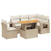 vidaXL Juego de sof&aacute;s jard&iacute;n con cojines 6 pzas rat&aacute;n sint&eacute;tico beige