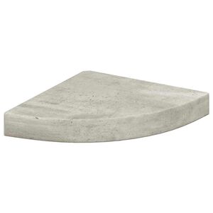 vidaXL Estante de esquina de pared MDF gris hormig&oacute;n 25x25x3,8 cm