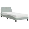 vidaXL Cama con colch&oacute;n Dover terciopelo gris claro 80x200 cm