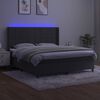 vidaXL Cama box spring colch&oacute;n y LED terciopelo gris oscuro 180x200 cm