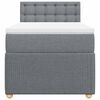 vidaXL Cama box spring con colch&oacute;n tela gris claro 90x190 cm