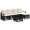 vidaXL Conjunto de sof&aacute;s de jard&iacute;n 6 pcs Negro rat&aacute;n sint&eacute;tico