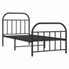 vidaXL Estructura cama sin colch&oacute;n con estribo metal negro 90x200 cm