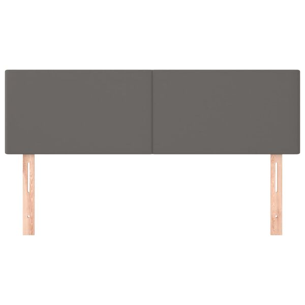 vidaXL Cabeceros cuero sint&eacute;tico gris 144x5x78/88 cm
