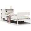 vidaXL Cama con estanter&iacute;a sin colch&oacute;n madera maciza blanca 75x190 cm
