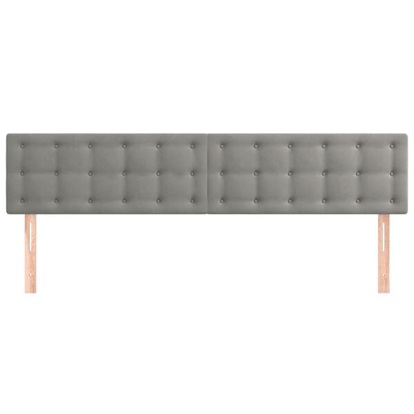 vidaXL Cabeceros terciopelo gris claro 160x5x78/88 cm