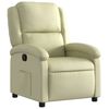 vidaXL Sill&oacute;n reclinable de piel aut&eacute;ntica color crema