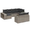 vidaXL Set de sof&aacute;s de jard&iacute;n 10 pzas con cojines rat&aacute;n sint&eacute;tico gris