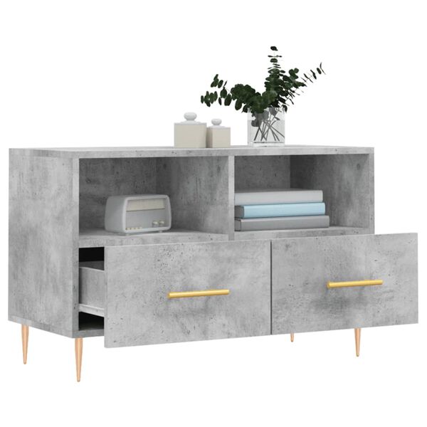vidaXL Mueble para TV madera contrachapada gris hormig&oacute;n 80x36x50 cm