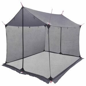 vidaXL Toldo de camping con paredes de malla Gris y naranja