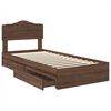 vidaXL Cama con almacenamiento con cabecera Roble Marr&oacute;n 100 x 200 cm