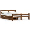 vidaXL Estructura de cama 2 cajones madera pino marr&oacute;n miel 140x200 cm