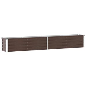 vidaXL Arriate de jard&iacute;n de acero galvanizado marr&oacute;n 320x40x45 cm