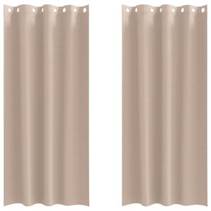 vidaXL Cortinas Opacas con Anillas 2 uds. Gris topo 225 x 140 cm
