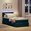 vidaXL Cama con almacenamiento y LED con LED Verde oscuro 90 x 190 cm