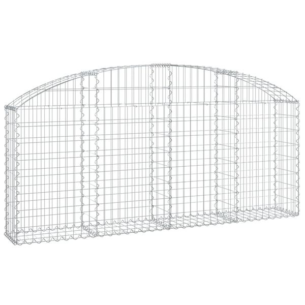 vidaXL Cesta de gaviones forma arco hierro galvanizado 200x30x80/100cm