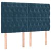 vidaXL Cama box spring con colch&oacute;n terciopelo azul oscuro 140x190 cm