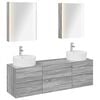 vidaXL Juego de muebles de ba&ntilde;o 5 uds. Sonoma gris