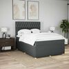 vidaXL Cama box spring con colch&oacute;n tela gris oscuro 160x200 cm