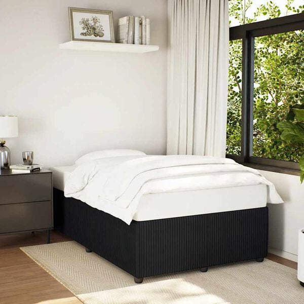 vidaXL Estructura de cama sin colch&oacute;n terciopelo negro 120x200 cm